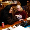 5/13/13 Polly Goodwin & I discussing genealogy (Photo taken by Jim Goodwin)